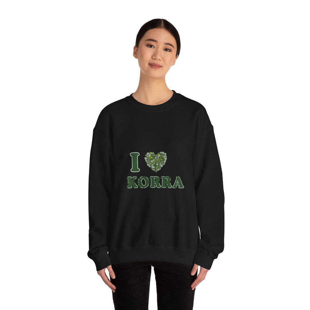 Botanical Heart "I " Typography Sweatshirt | minimal winter florals, pine branch design