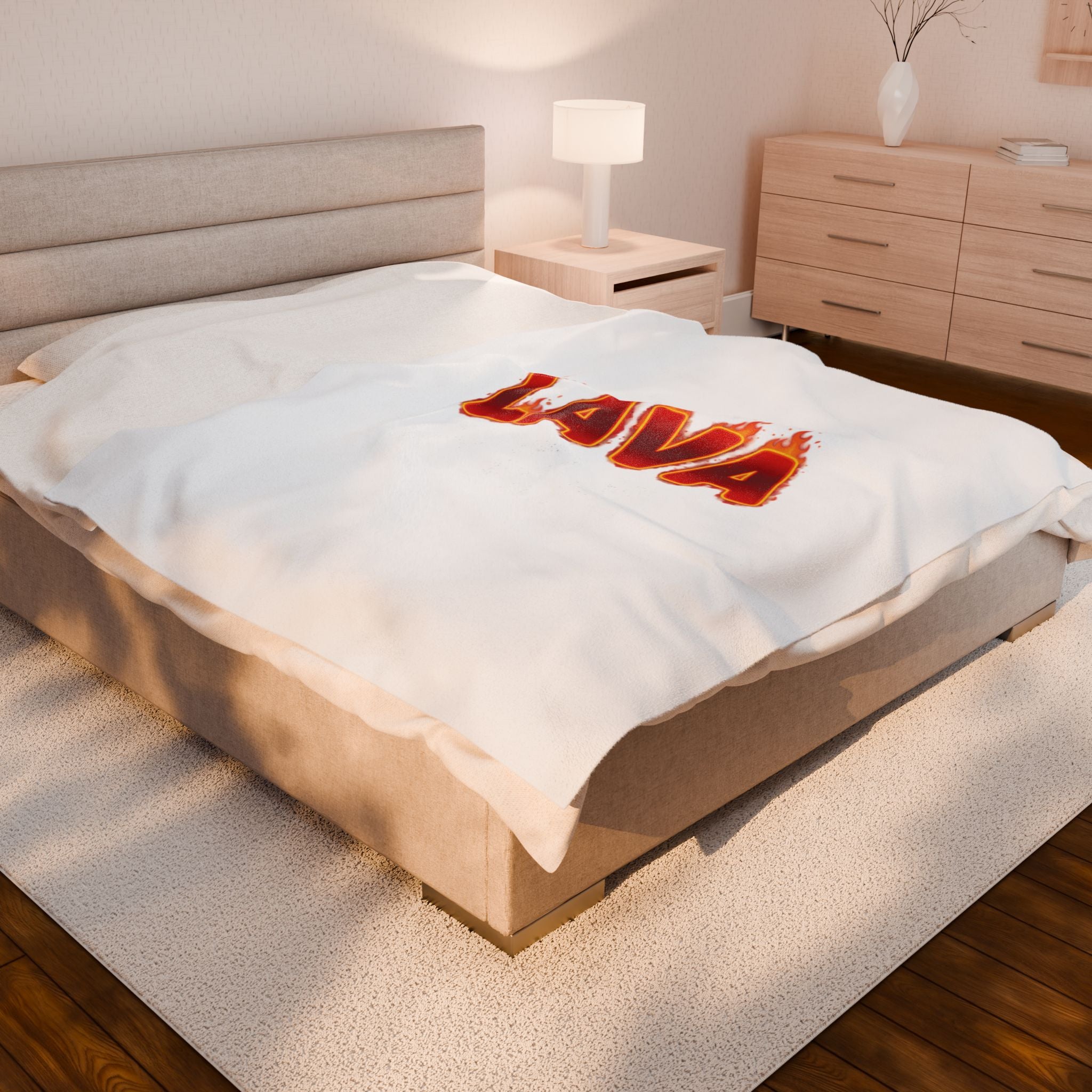LAVA flame text Velveteen Plush Blanket | festive but tired, holiday burnout meme
