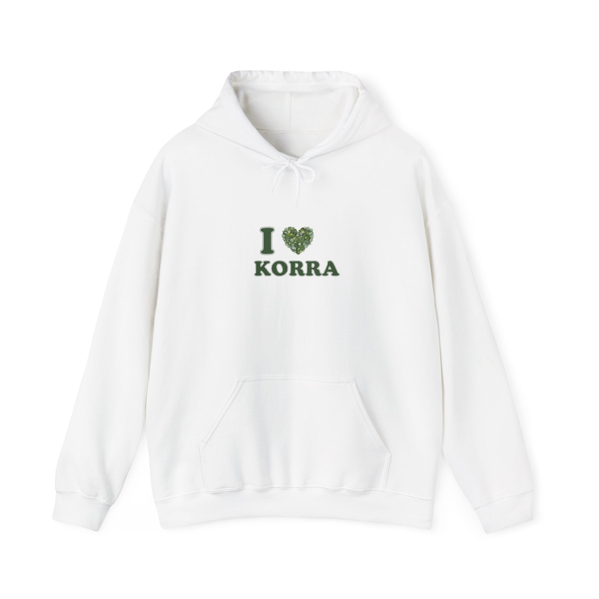 Winter botanical heart hoodie | pine branch design, minimal wreath