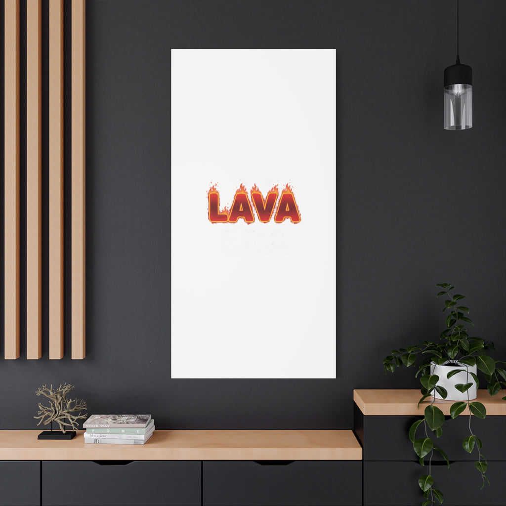 Lava Text Graphic Canvas, holiday burnout meme, festive but tired