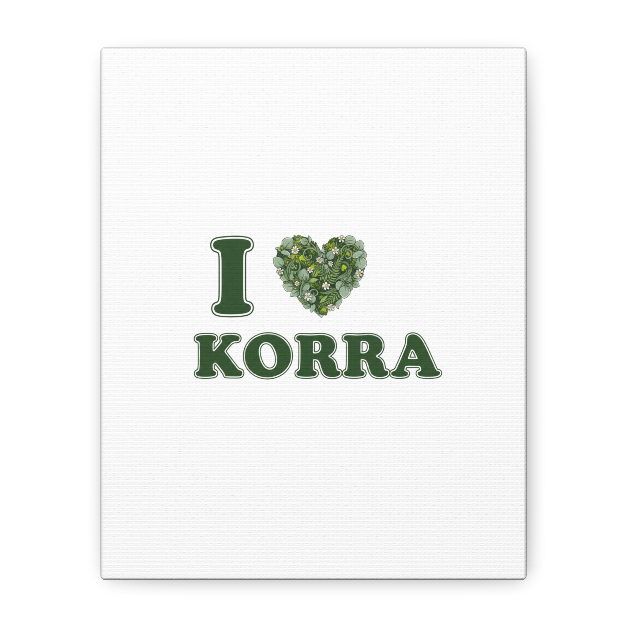 Botanical Heart Pine Wreath Canvas, Minimal Winter Florals | Stretched Matte Canvas