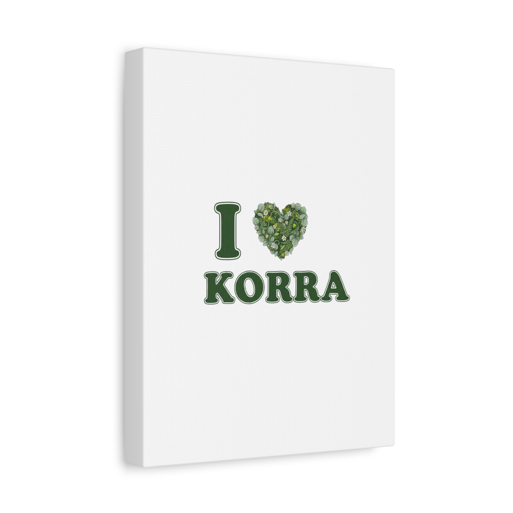 Botanical Heart Pine Wreath Canvas, Minimal Winter Florals | Stretched Matte Canvas