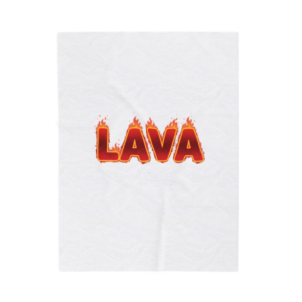 LAVA flame text Velveteen Plush Blanket | festive but tired, holiday burnout meme