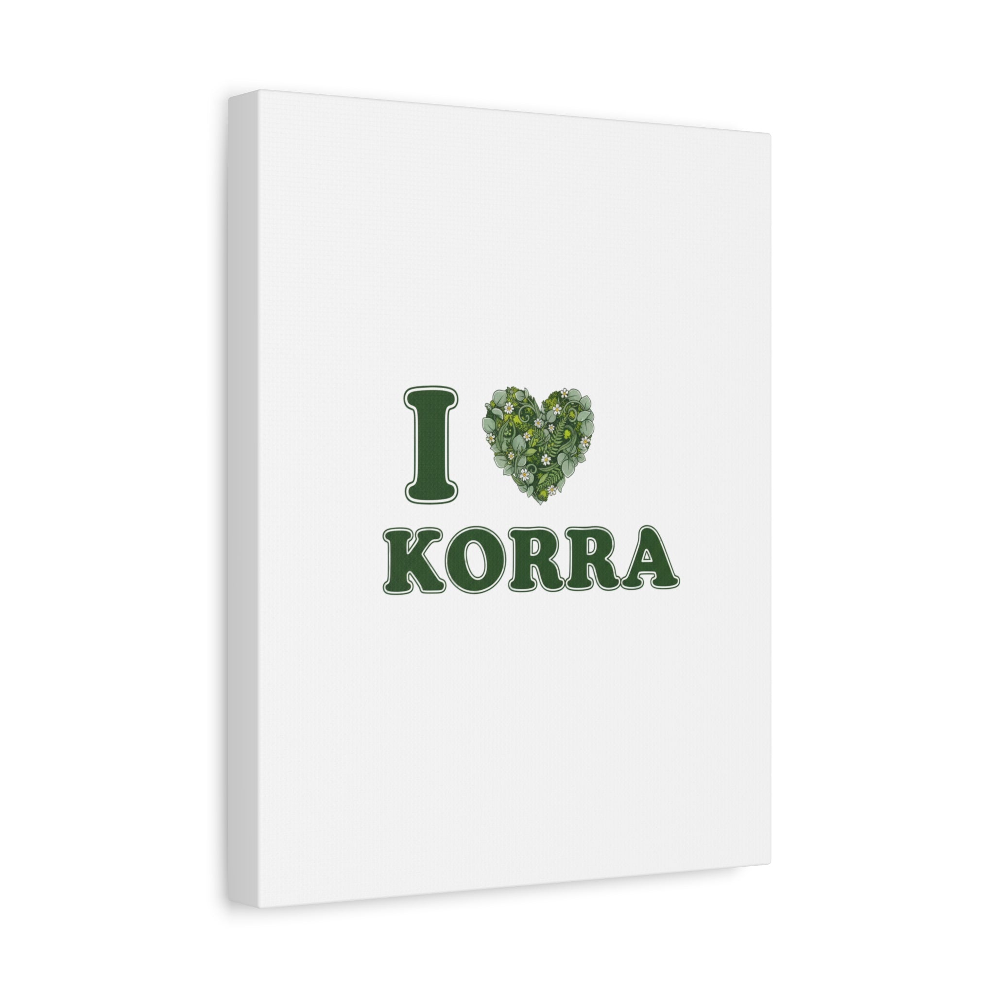 Botanical Heart Pine Wreath Canvas, Minimal Winter Florals | Stretched Matte Canvas