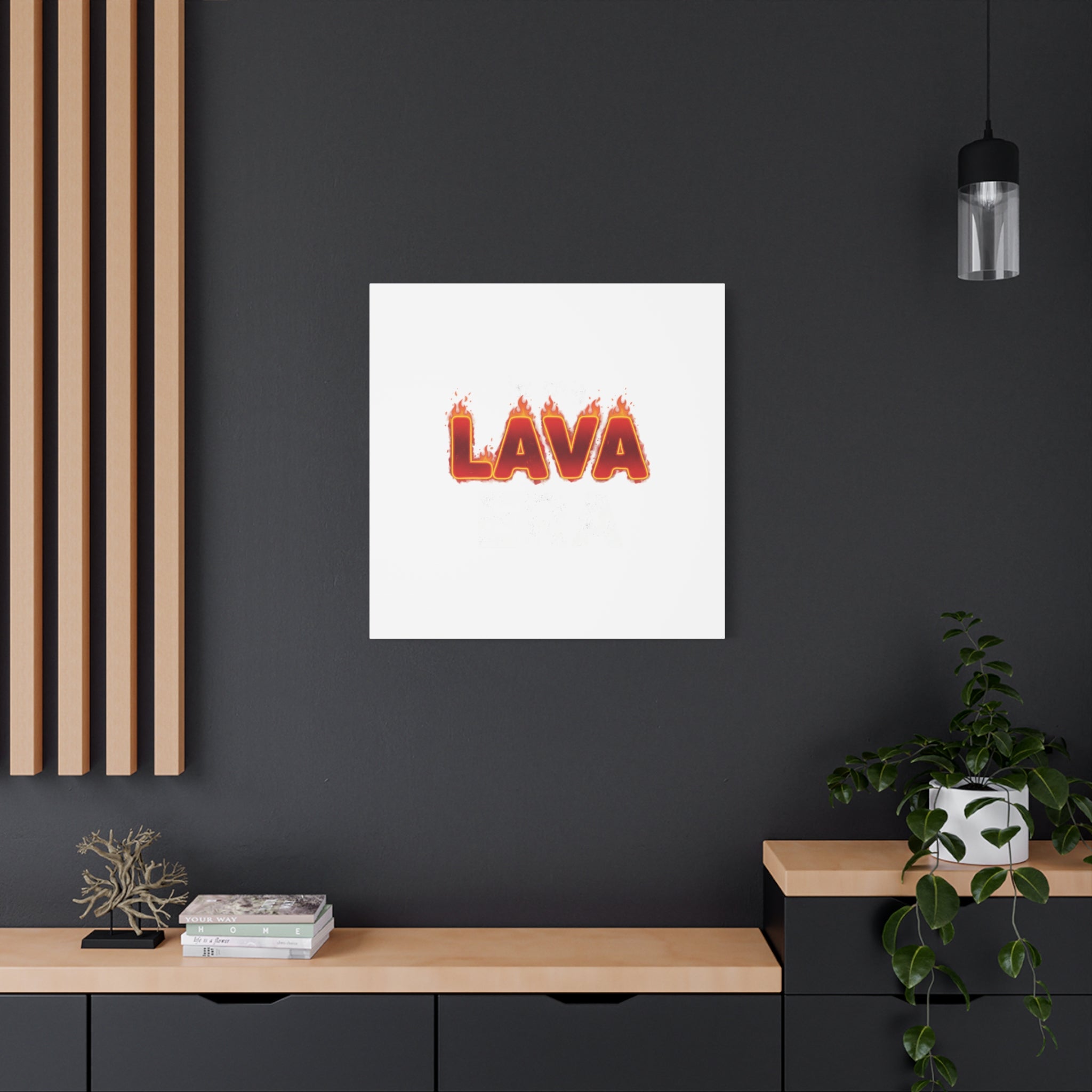 Lava Text Graphic Canvas, holiday burnout meme, festive but tired