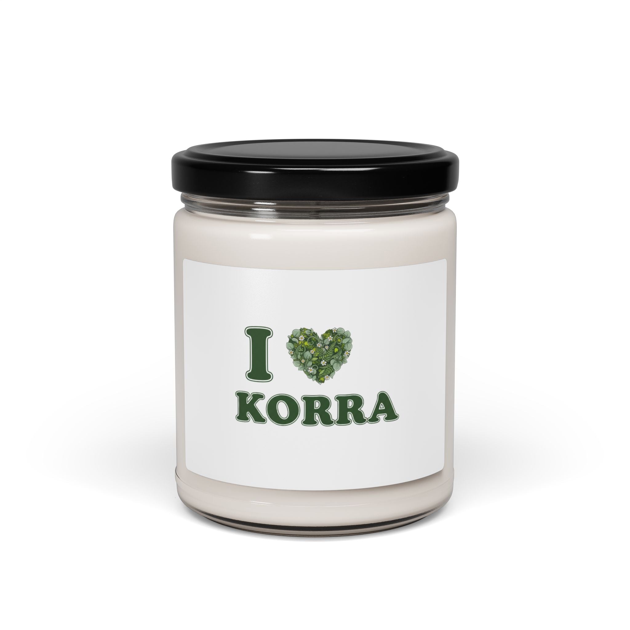 I Heart Korra Candle | Minimal Winter Florals, Pine Branch Soy Candle