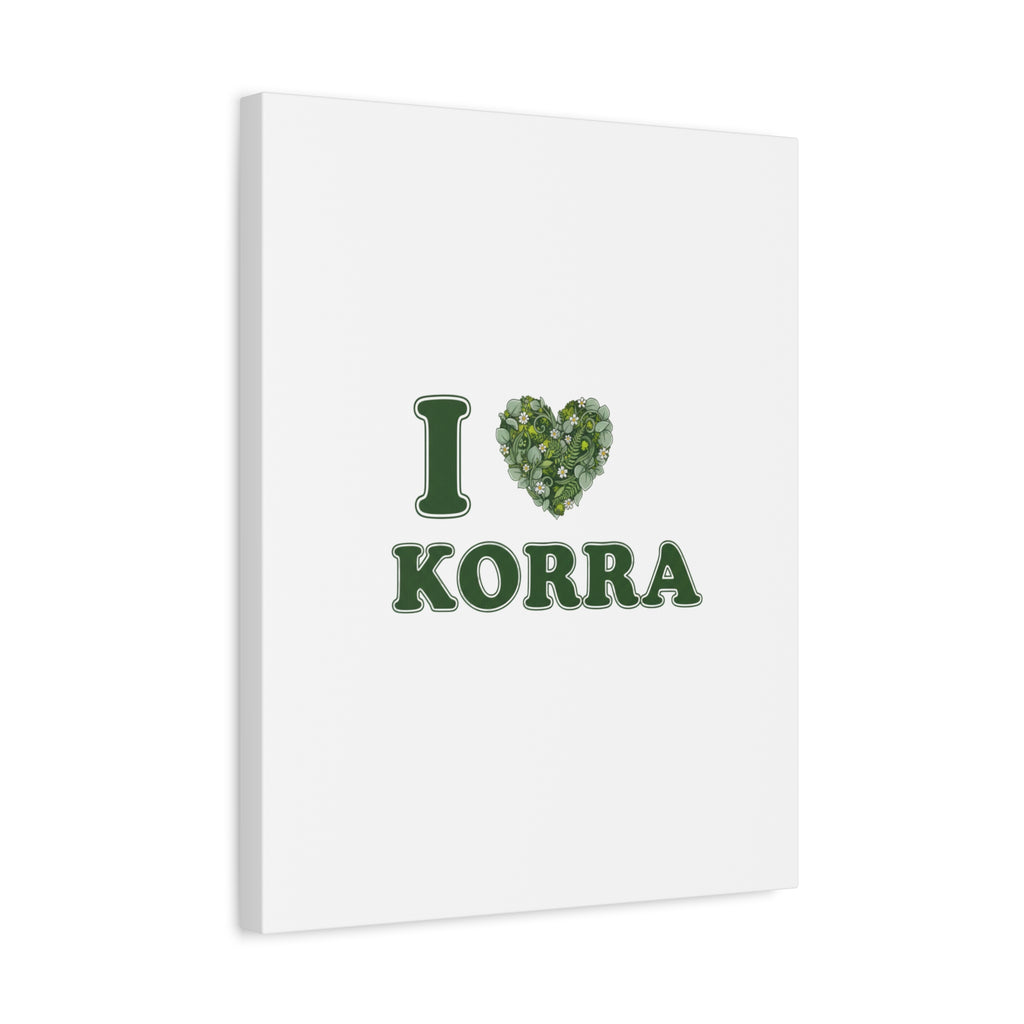 Botanical Heart Pine Wreath Canvas, Minimal Winter Florals | Stretched Matte Canvas