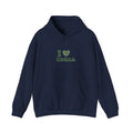 Winter botanical heart hoodie | pine branch design, minimal wreath