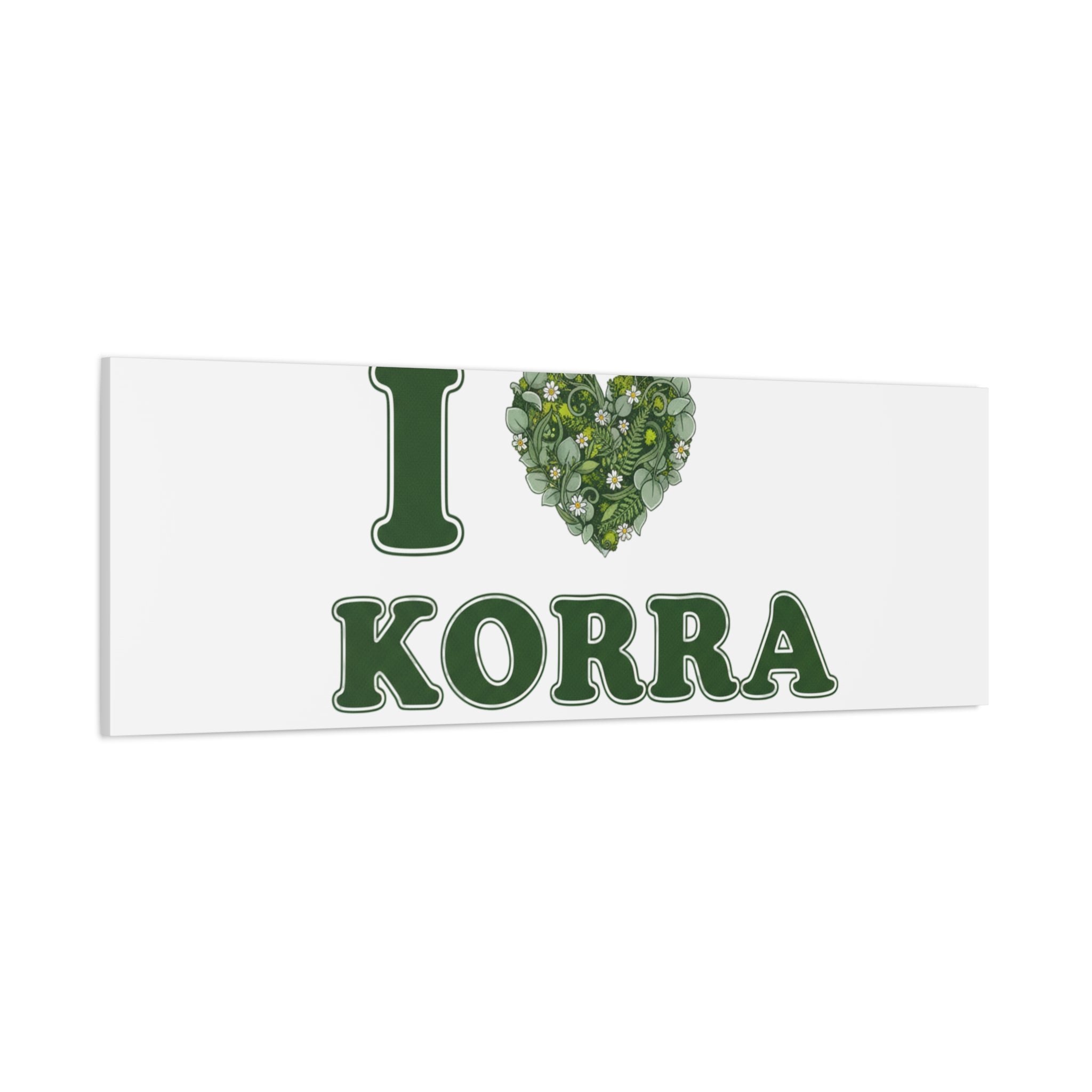 Botanical Heart Pine Wreath Canvas, Minimal Winter Florals | Stretched Matte Canvas