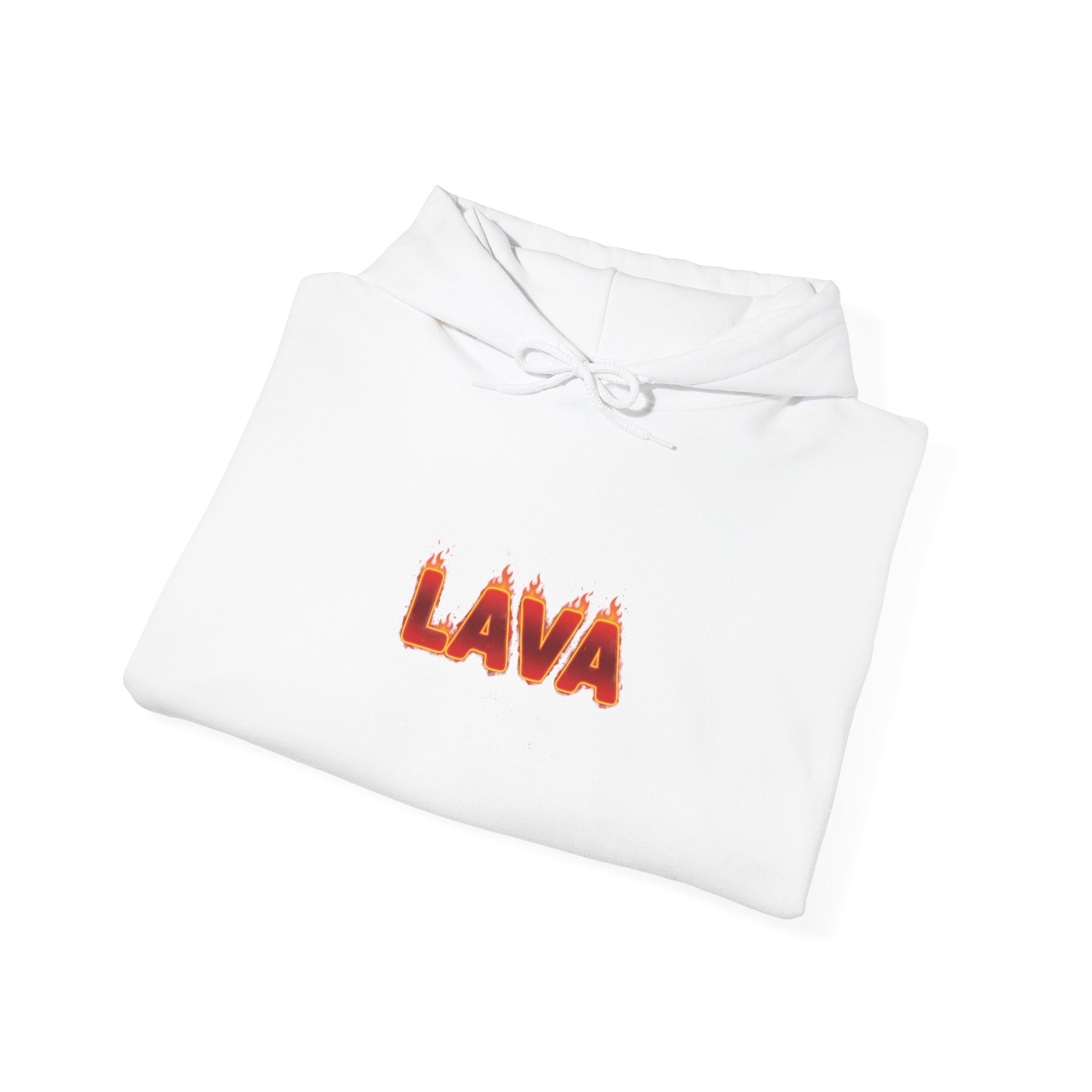 LAVA flame text Hoodie | Holiday burnout, festive but tired