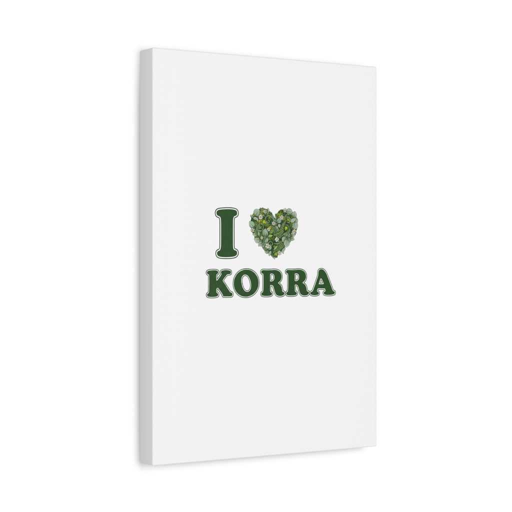 Botanical Heart Pine Wreath Canvas, Minimal Winter Florals | Stretched Matte Canvas