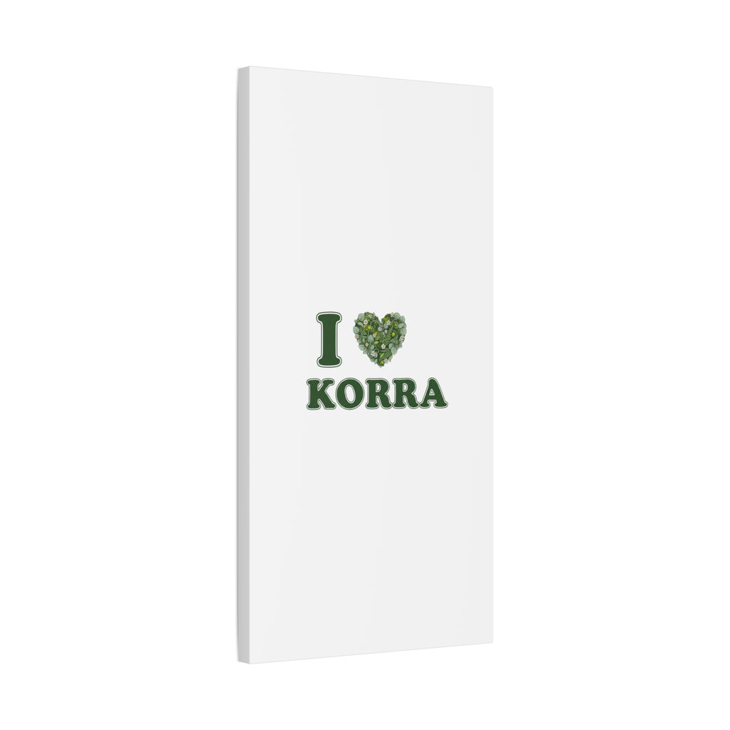 Botanical Heart Pine Wreath Canvas, Minimal Winter Florals | Stretched Matte Canvas