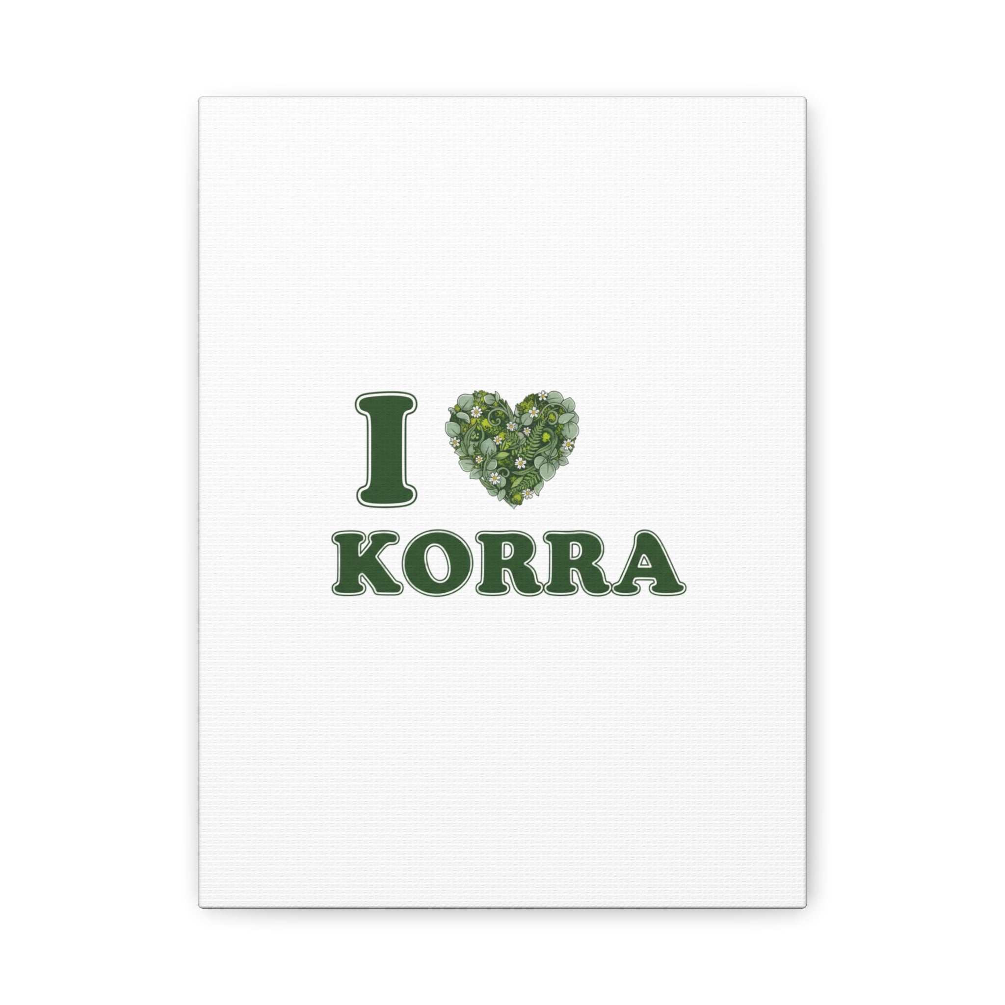 Botanical Heart Pine Wreath Canvas, Minimal Winter Florals | Stretched Matte Canvas