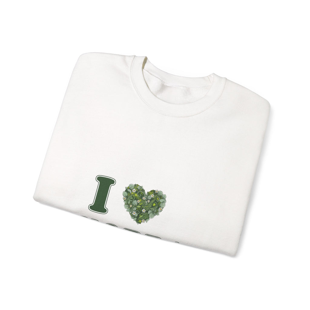Botanical Heart "I " Typography Sweatshirt | minimal winter florals, pine branch design