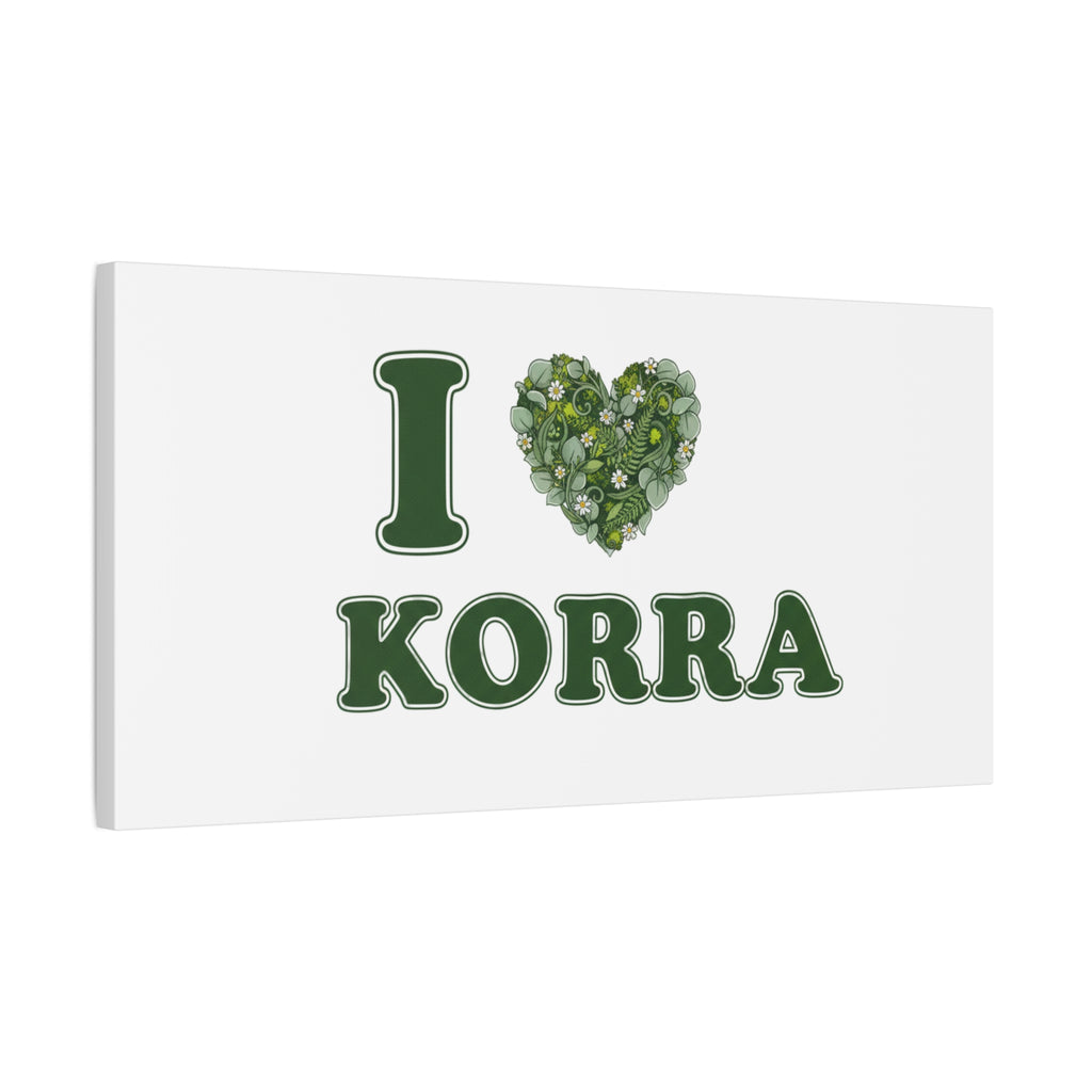 Botanical Heart Pine Wreath Canvas, Minimal Winter Florals | Stretched Matte Canvas