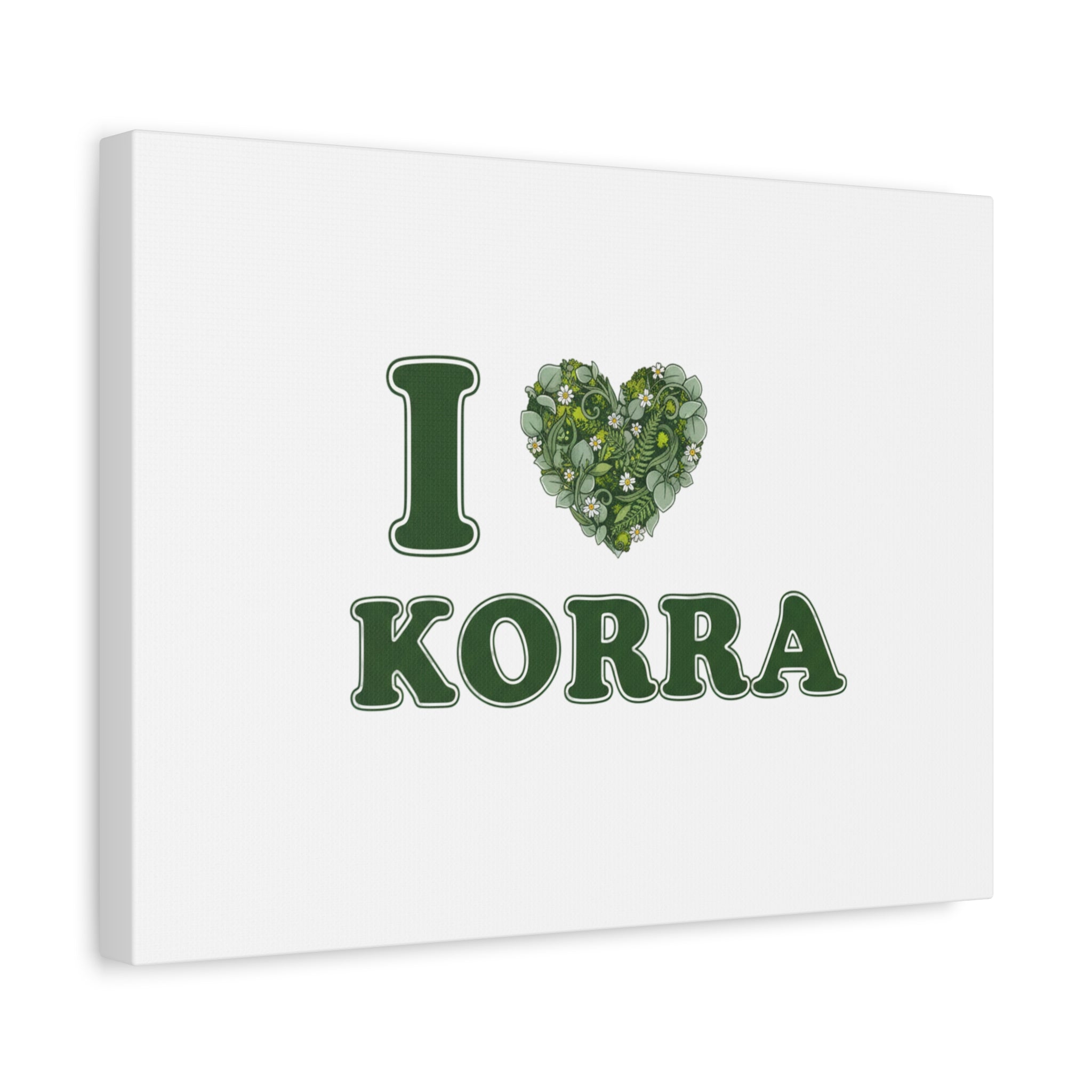 Botanical Heart Pine Wreath Canvas, Minimal Winter Florals | Stretched Matte Canvas