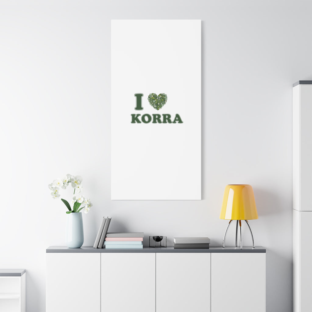 Botanical Heart Pine Wreath Canvas, Minimal Winter Florals | Stretched Matte Canvas