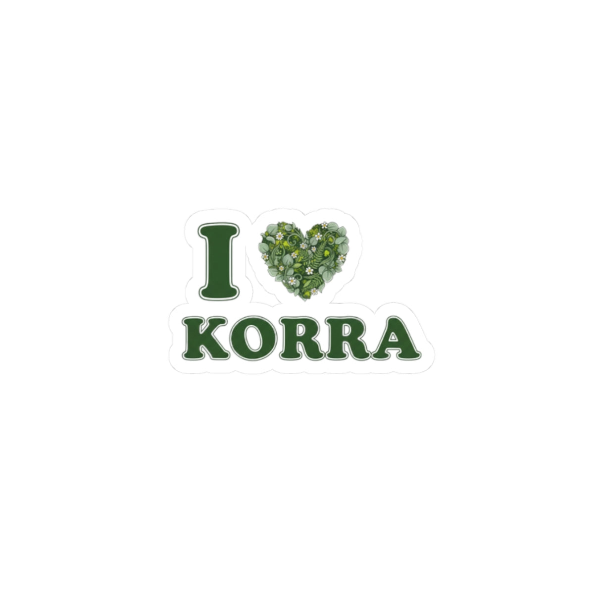 Winter botanical heart sticker | Kiss-Cut Stickers, pine branch wreath design, minimal floral
