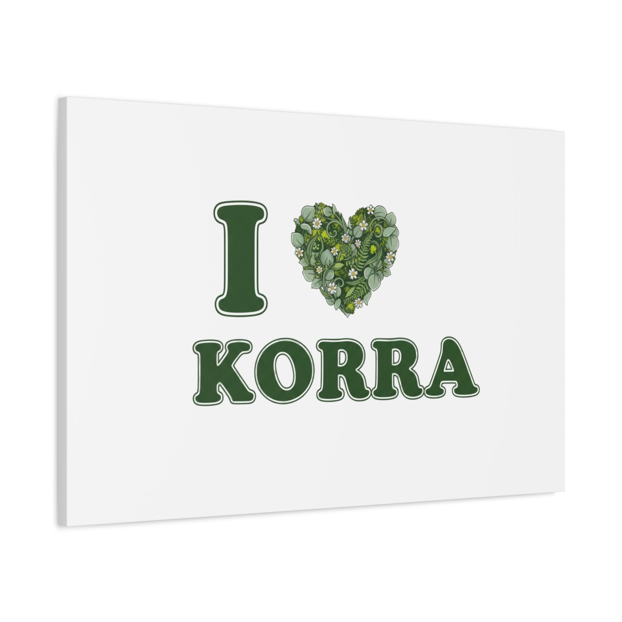 Botanical Heart Pine Wreath Canvas, Minimal Winter Florals | Stretched Matte Canvas