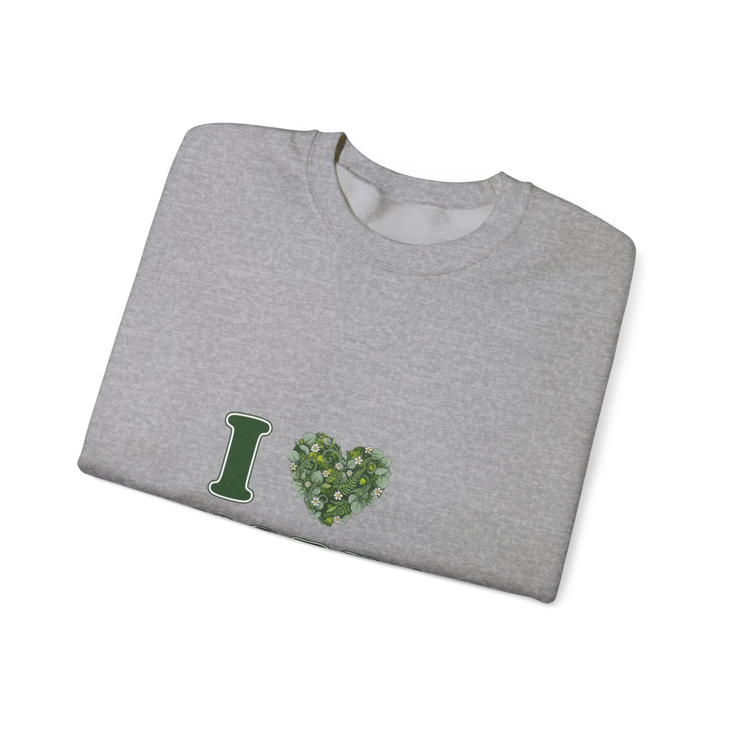 Botanical Heart "I " Typography Sweatshirt | minimal winter florals, pine branch design