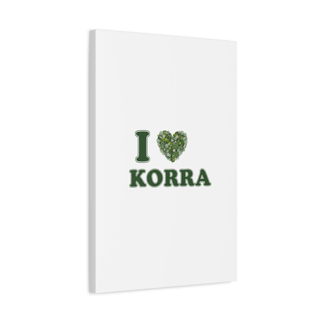 Botanical Heart Pine Wreath Canvas, Minimal Winter Florals | Stretched Matte Canvas