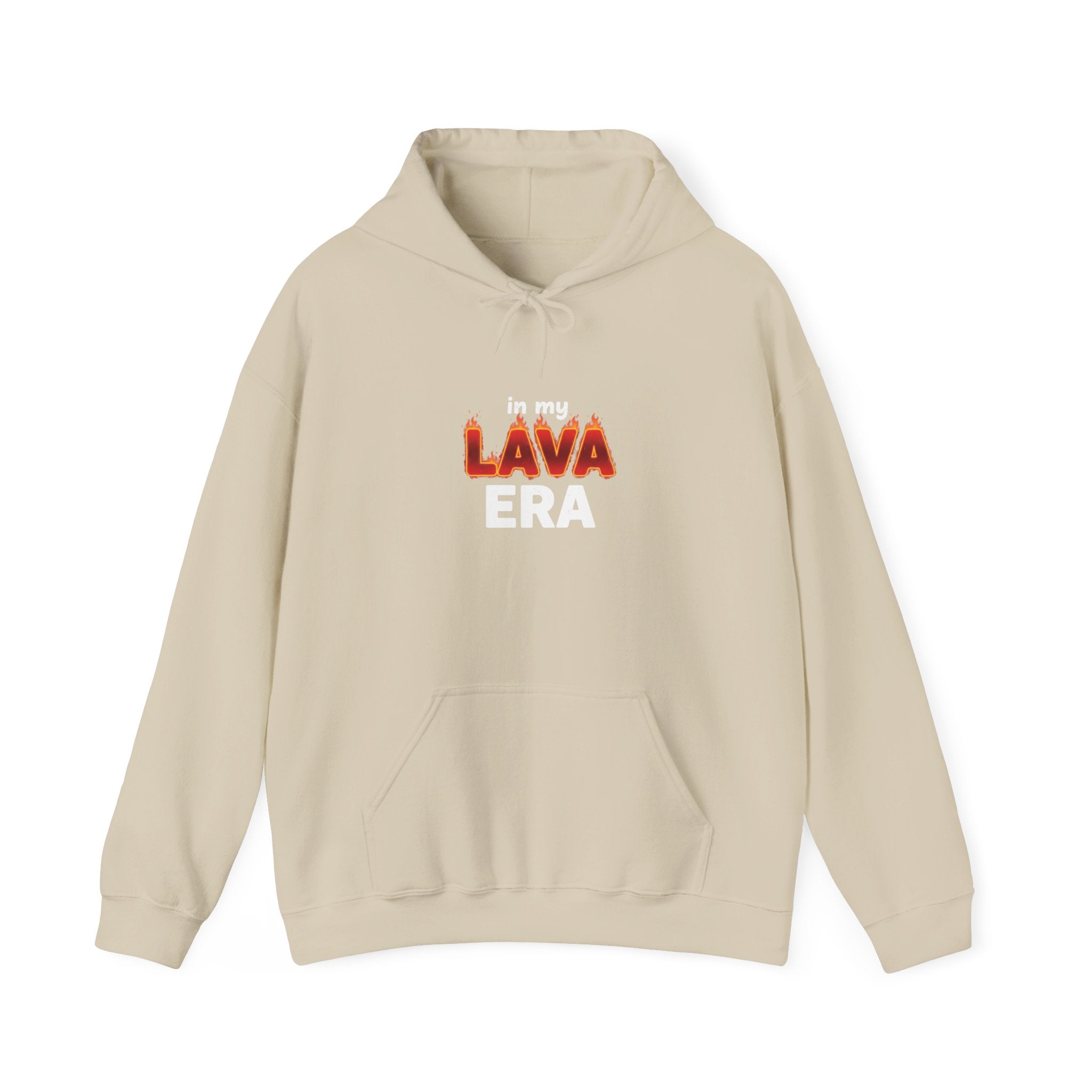 LAVA flame text Hoodie | Holiday burnout, festive but tired