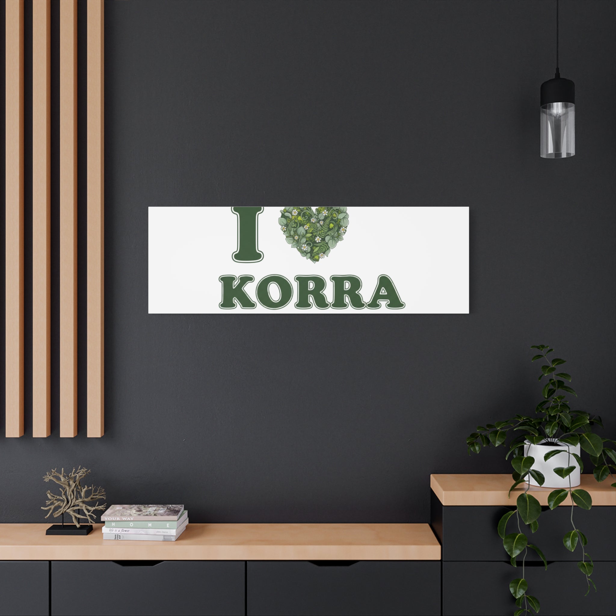 Botanical Heart Pine Wreath Canvas, Minimal Winter Florals | Stretched Matte Canvas