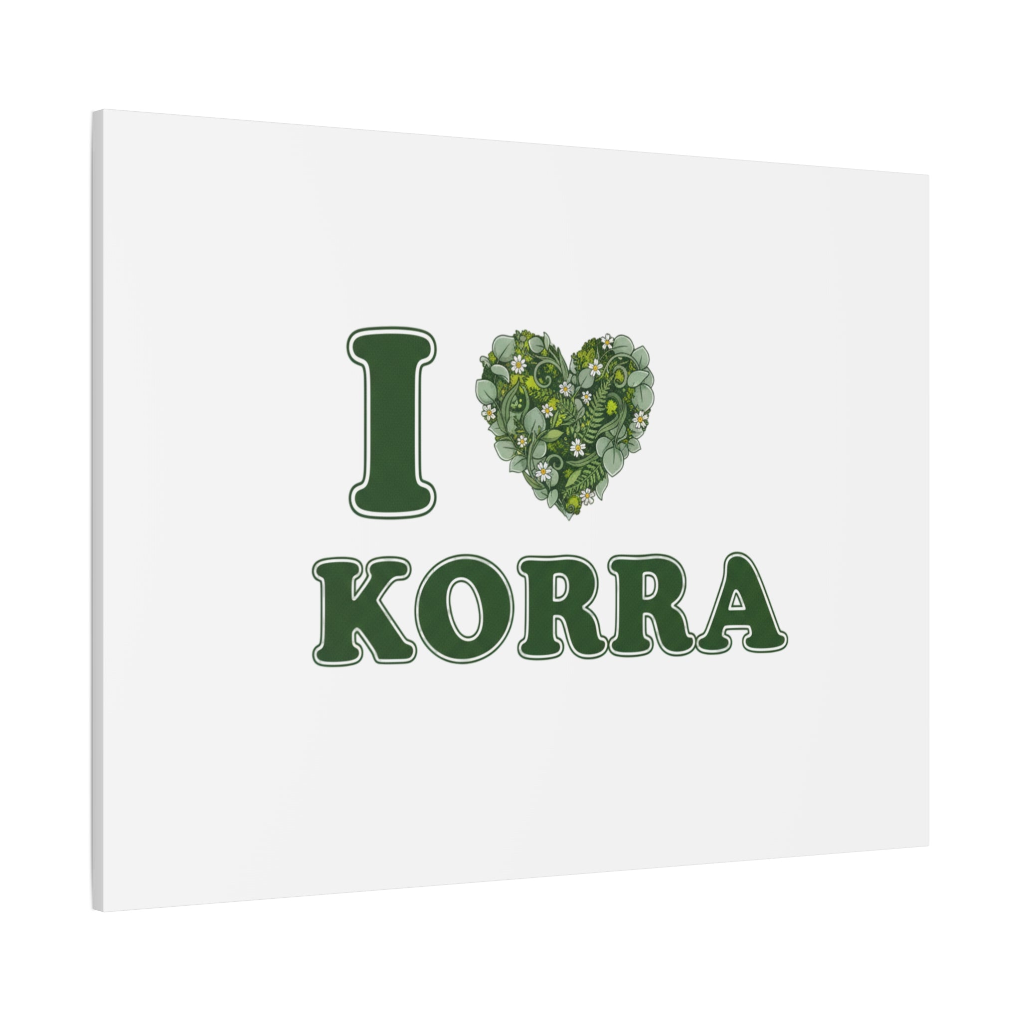 Botanical Heart Pine Wreath Canvas, Minimal Winter Florals | Stretched Matte Canvas