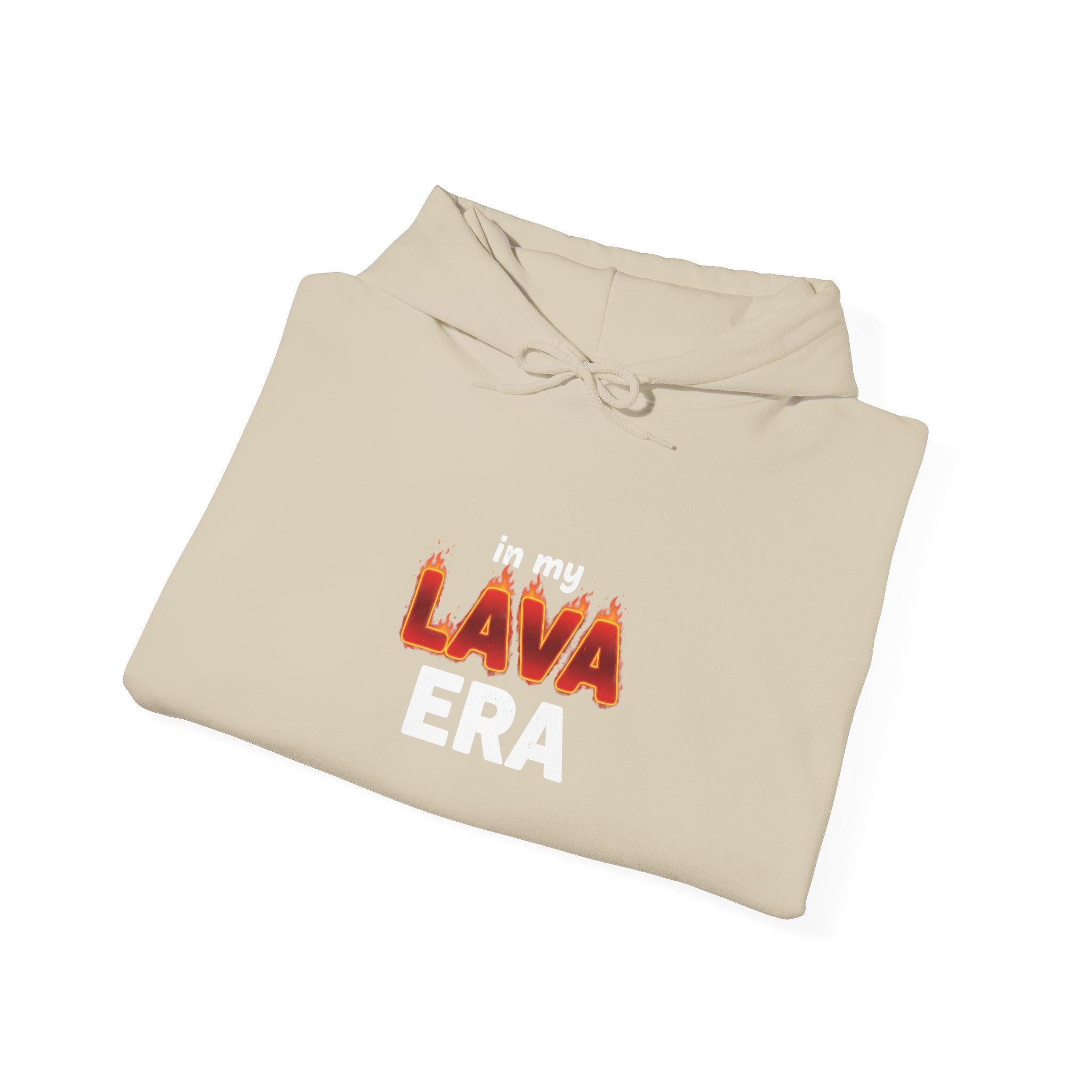LAVA flame text Hoodie | Holiday burnout, festive but tired