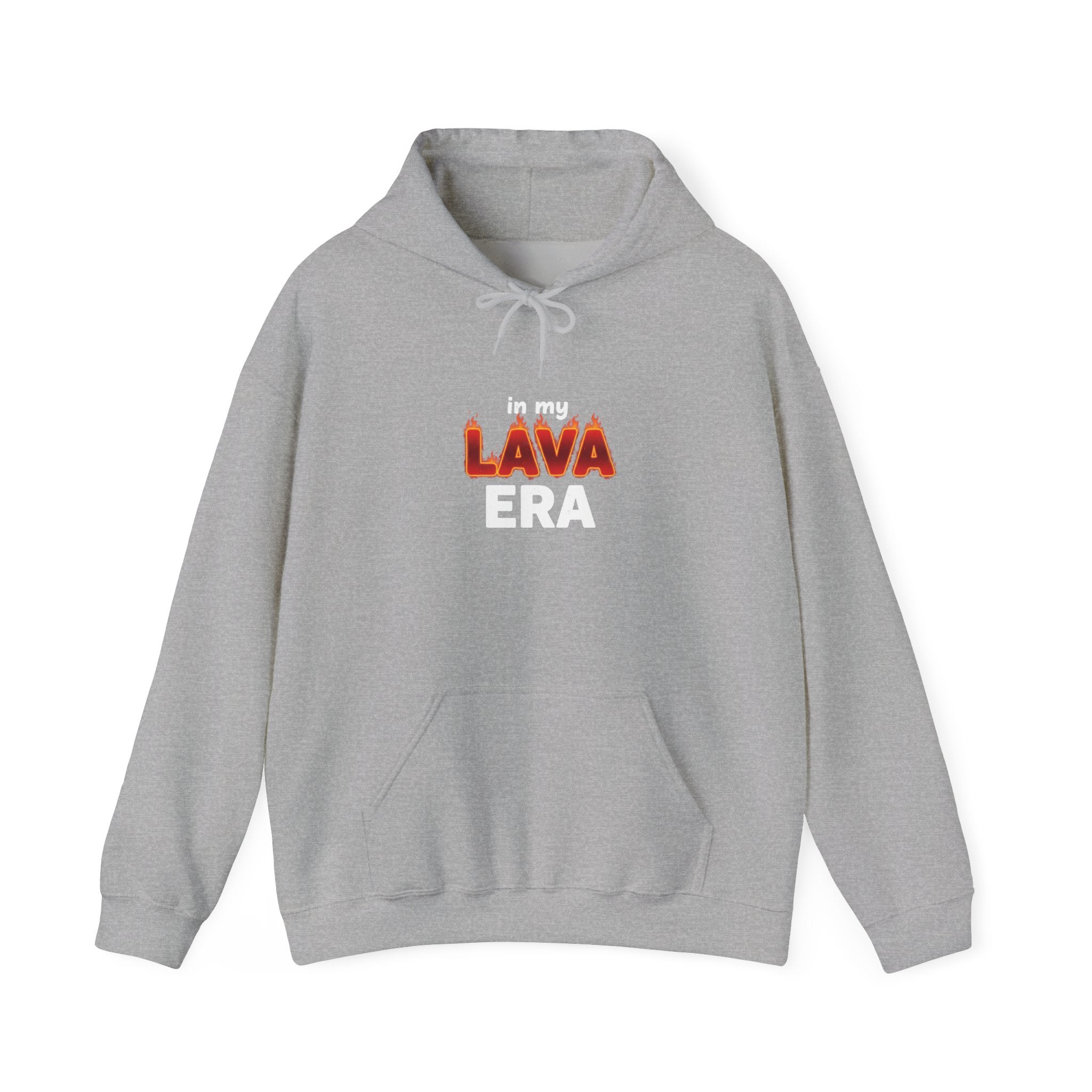 LAVA flame text Hoodie | Holiday burnout, festive but tired
