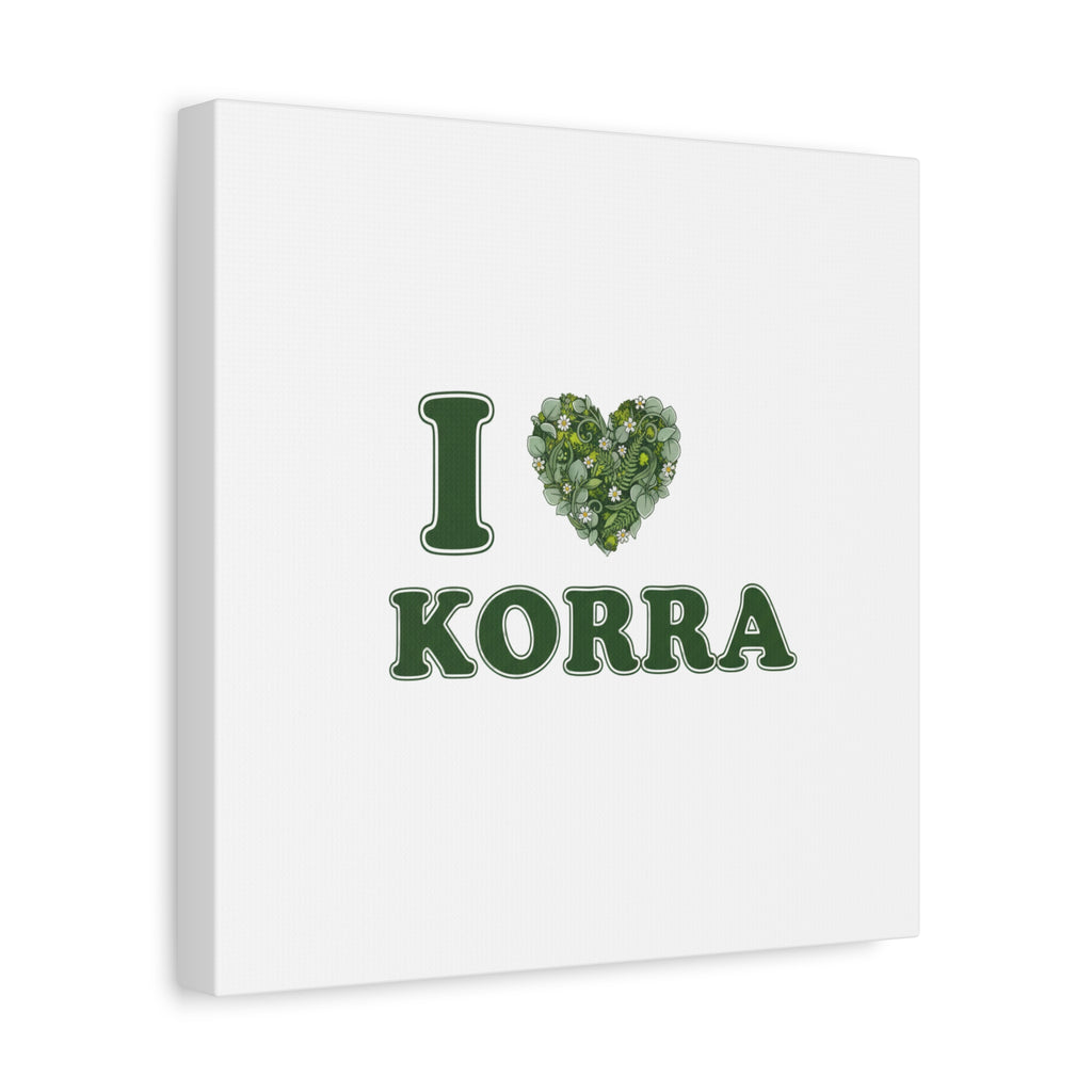 Botanical Heart Pine Wreath Canvas, Minimal Winter Florals | Stretched Matte Canvas