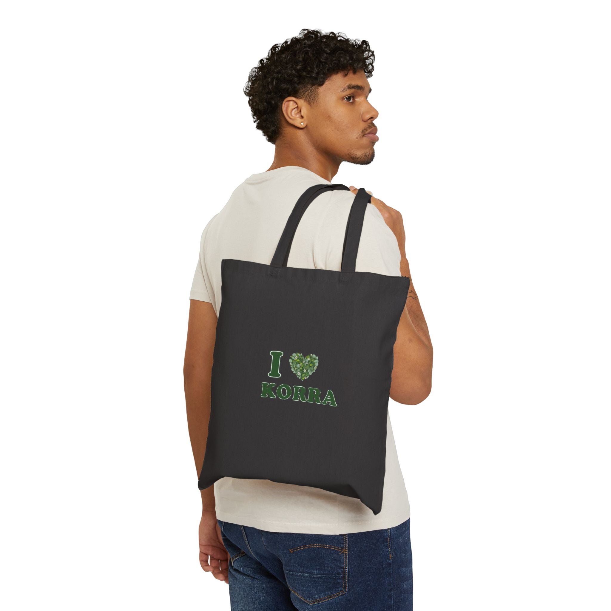 Winter botanical heart, Tote | pine branch design, minimal floral