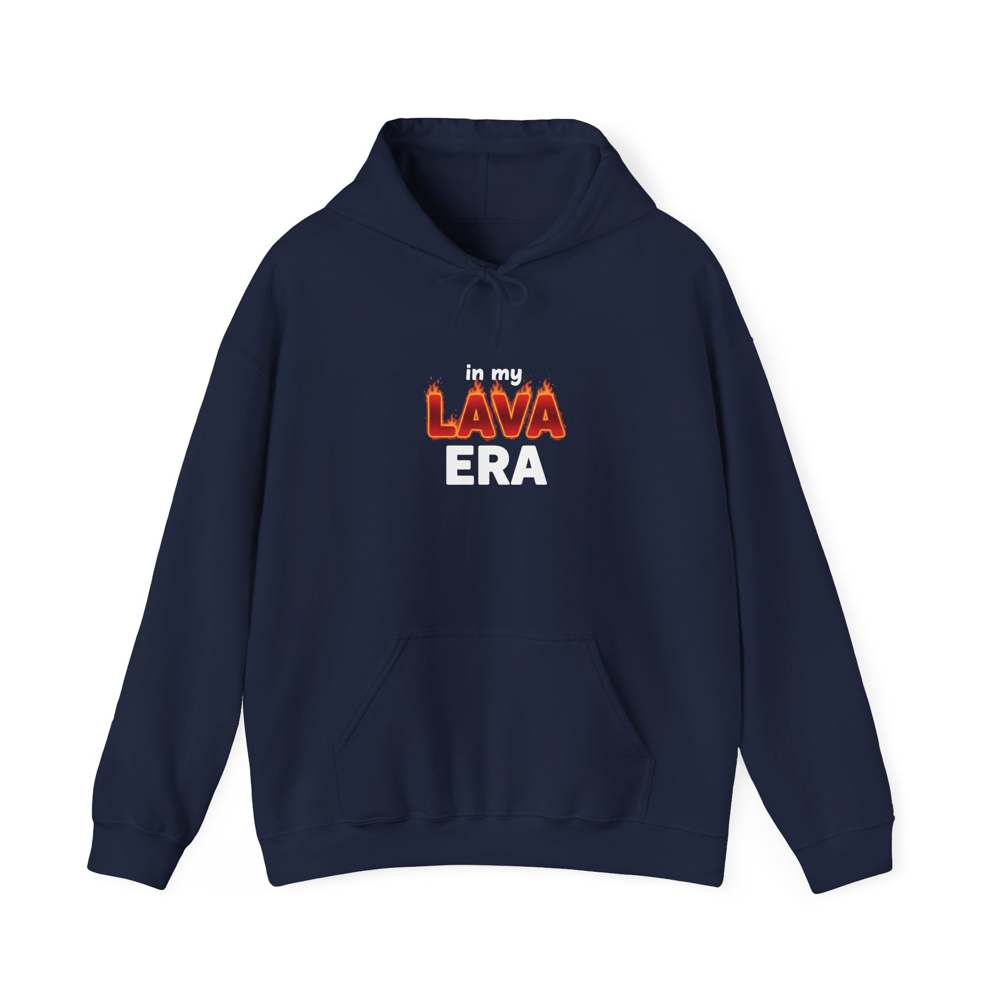 LAVA flame text Hoodie | Holiday burnout, festive but tired
