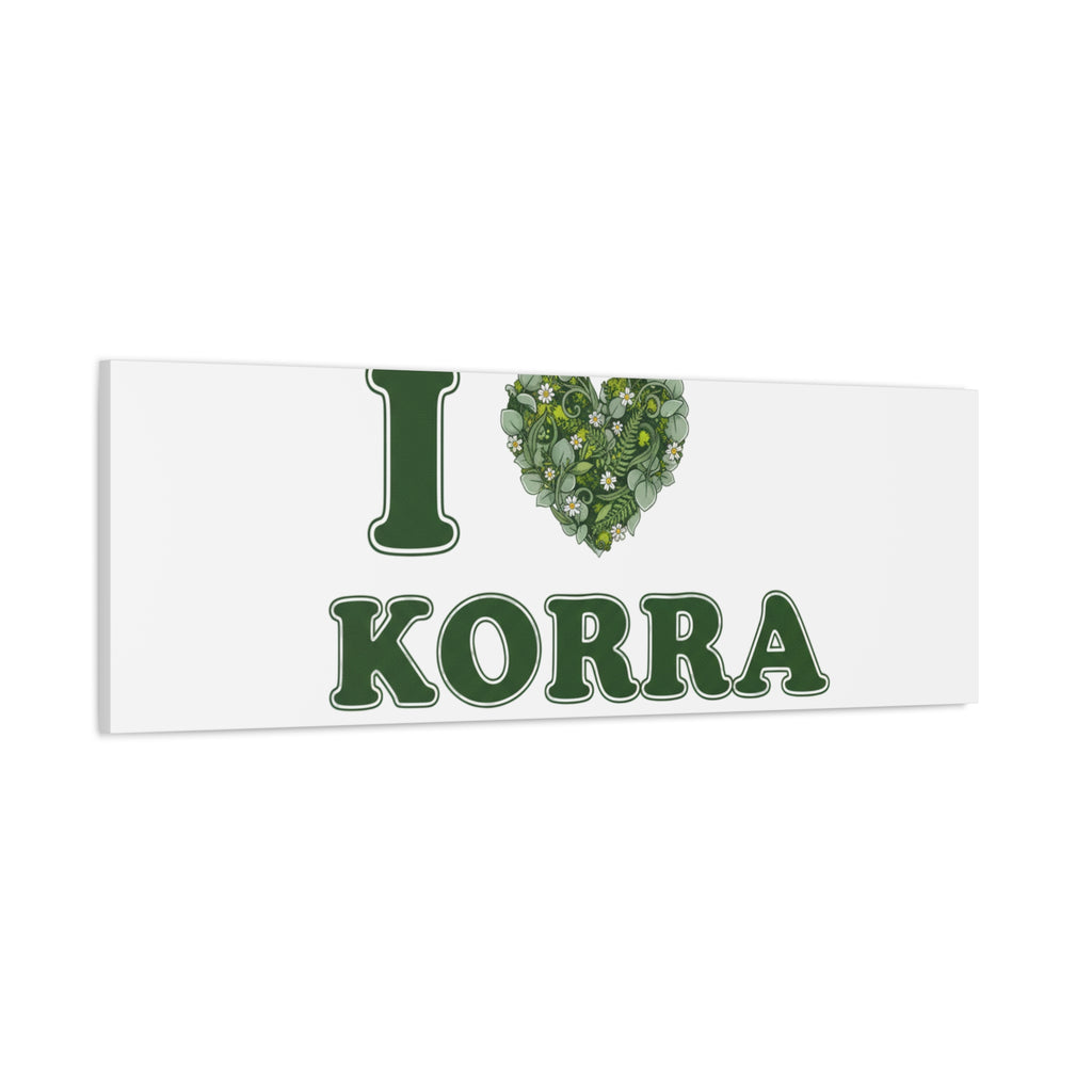 Botanical Heart Pine Wreath Canvas, Minimal Winter Florals | Stretched Matte Canvas