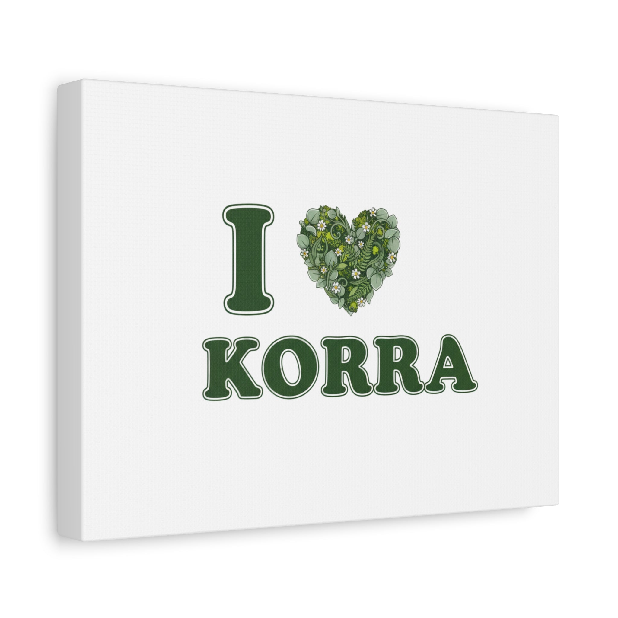 Botanical Heart Pine Wreath Canvas, Minimal Winter Florals | Stretched Matte Canvas