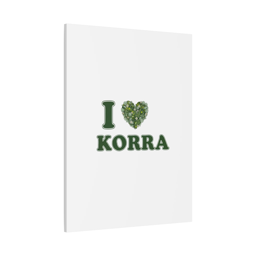 Botanical Heart Pine Wreath Canvas, Minimal Winter Florals | Stretched Matte Canvas