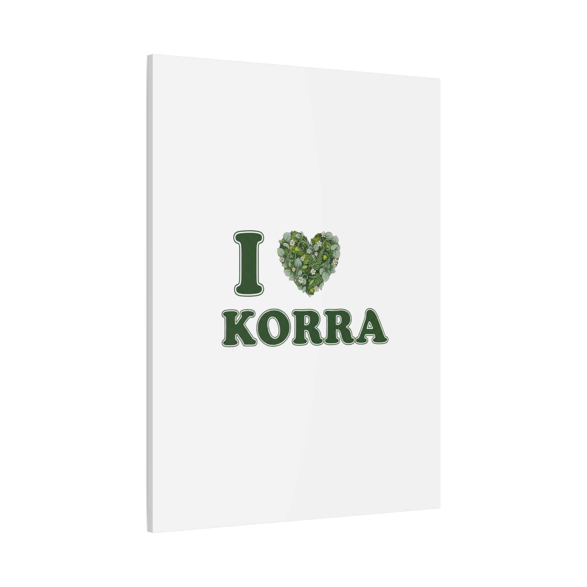 Botanical Heart Pine Wreath Canvas, Minimal Winter Florals | Stretched Matte Canvas