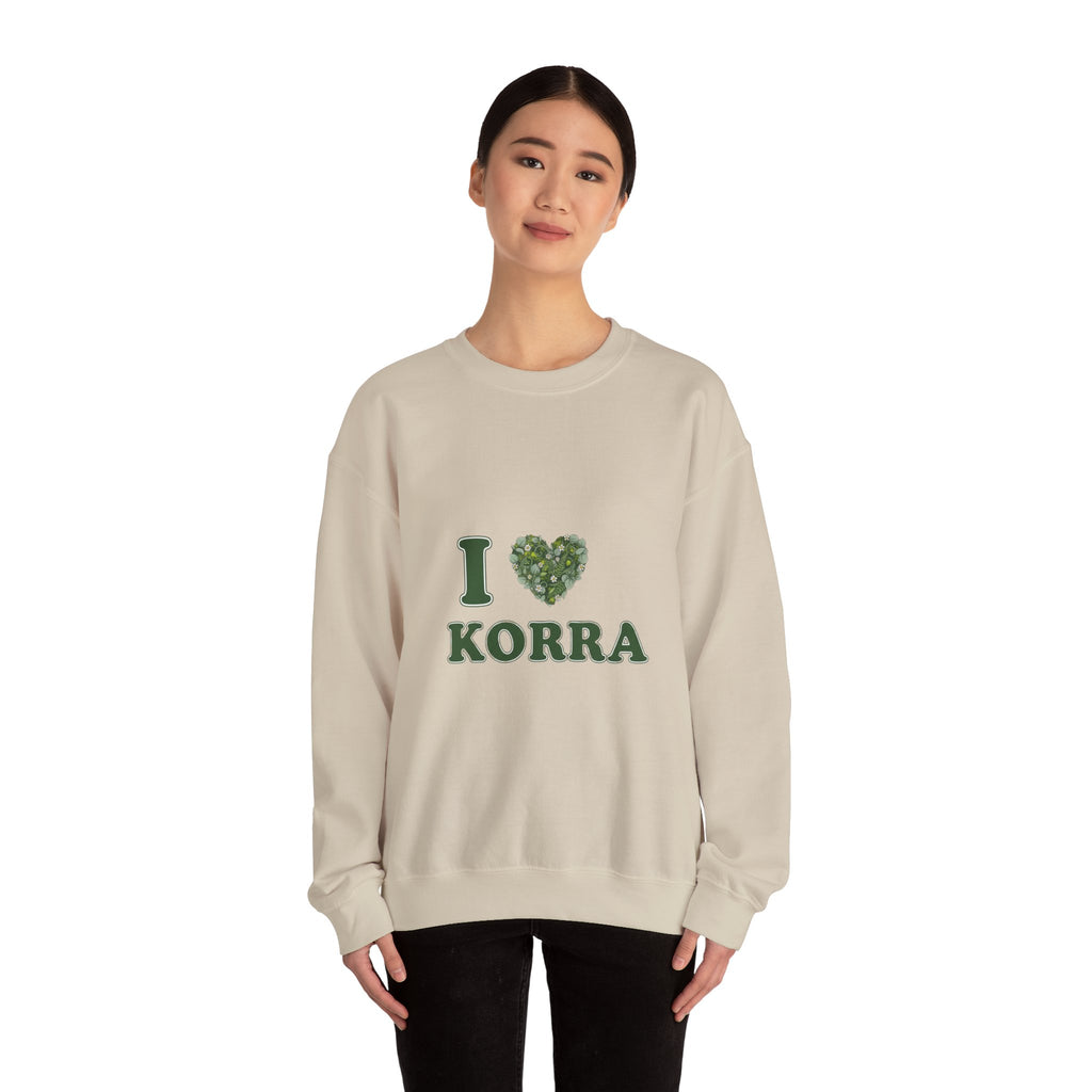 Botanical Heart "I " Typography Sweatshirt | minimal winter florals, pine branch design