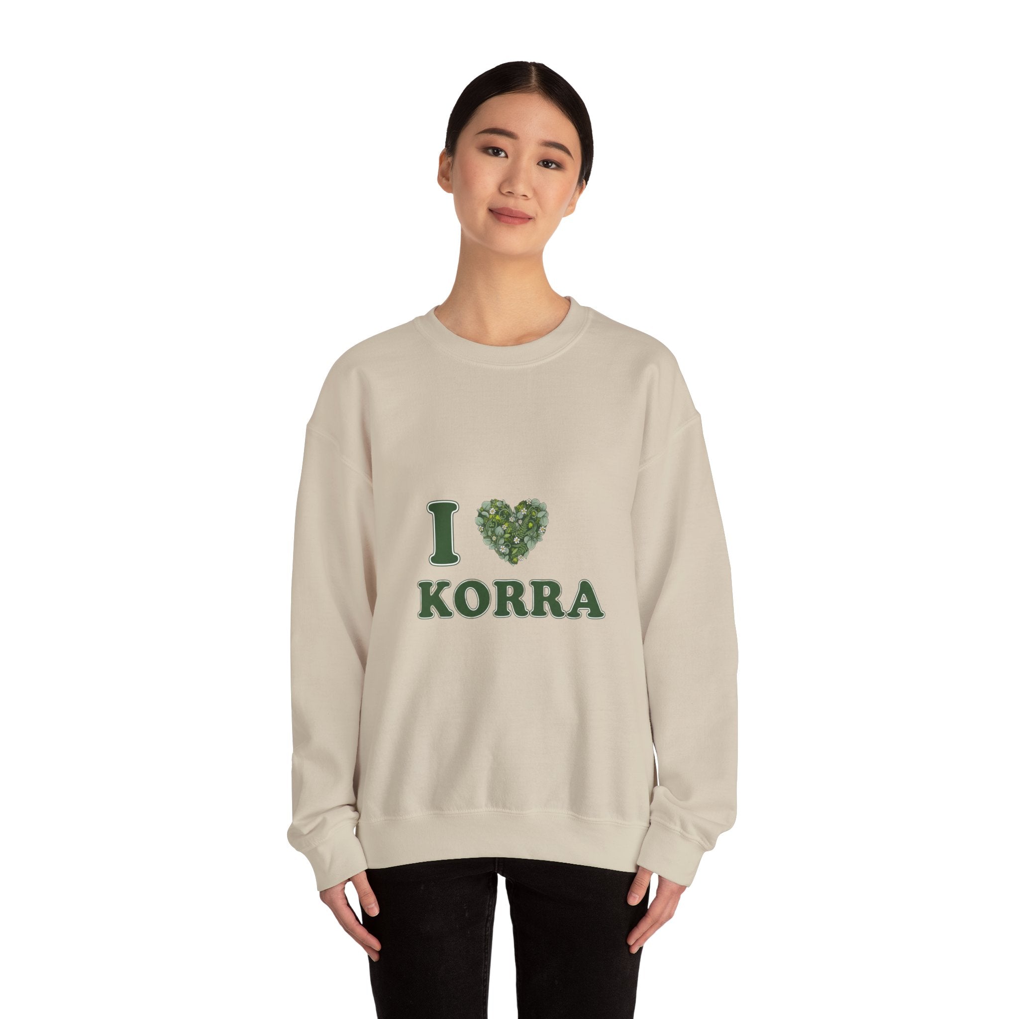 Botanical Heart "I " Typography Sweatshirt | minimal winter florals, pine branch design