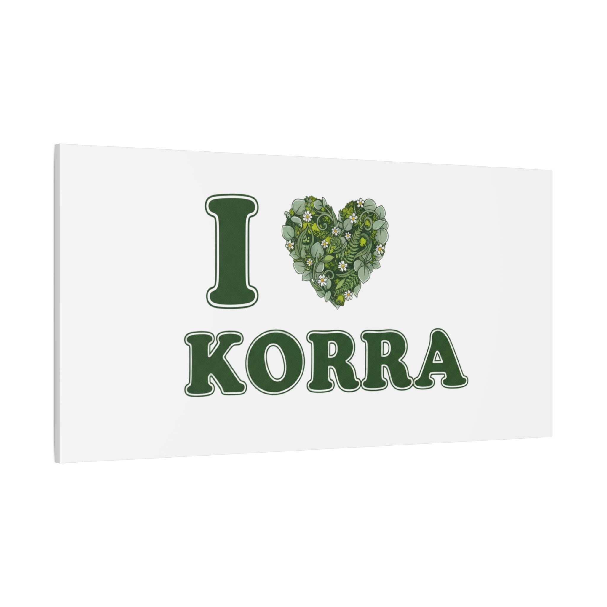 Botanical Heart Pine Wreath Canvas, Minimal Winter Florals | Stretched Matte Canvas