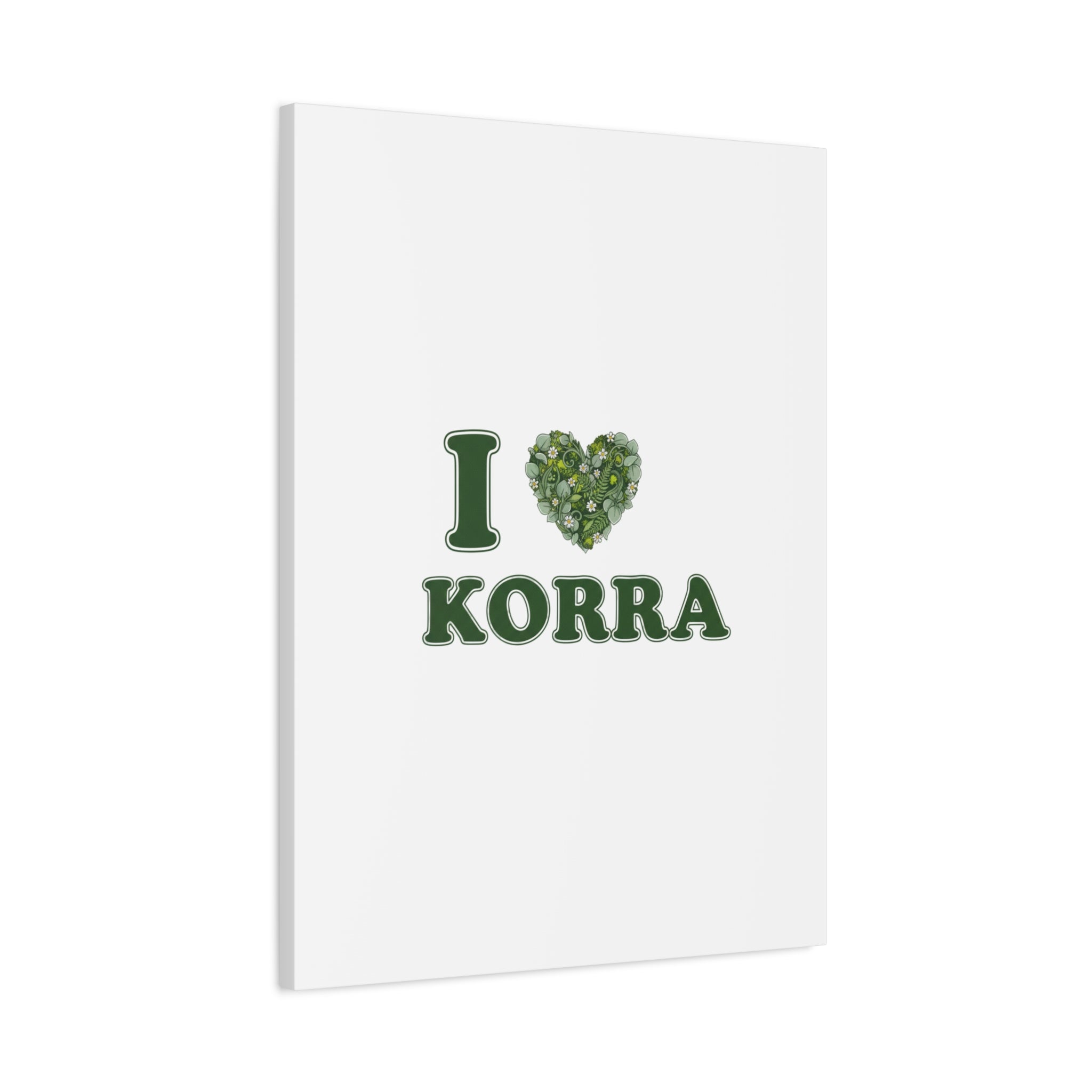 Botanical Heart Pine Wreath Canvas, Minimal Winter Florals | Stretched Matte Canvas