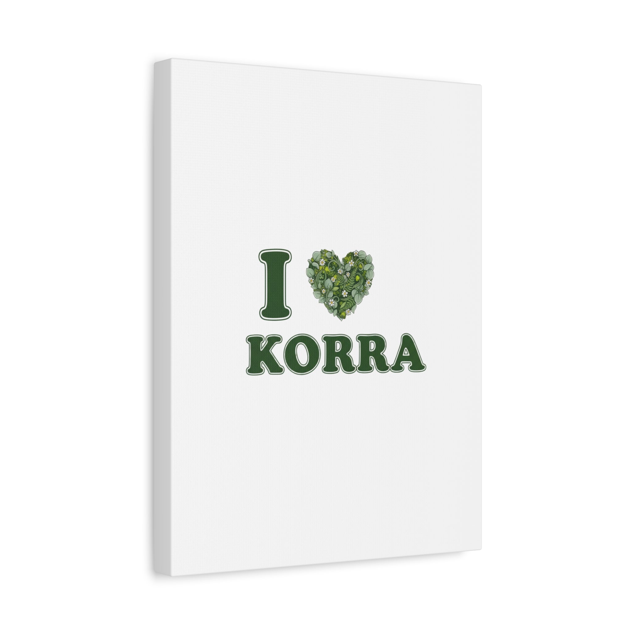 Botanical Heart Pine Wreath Canvas, Minimal Winter Florals | Stretched Matte Canvas