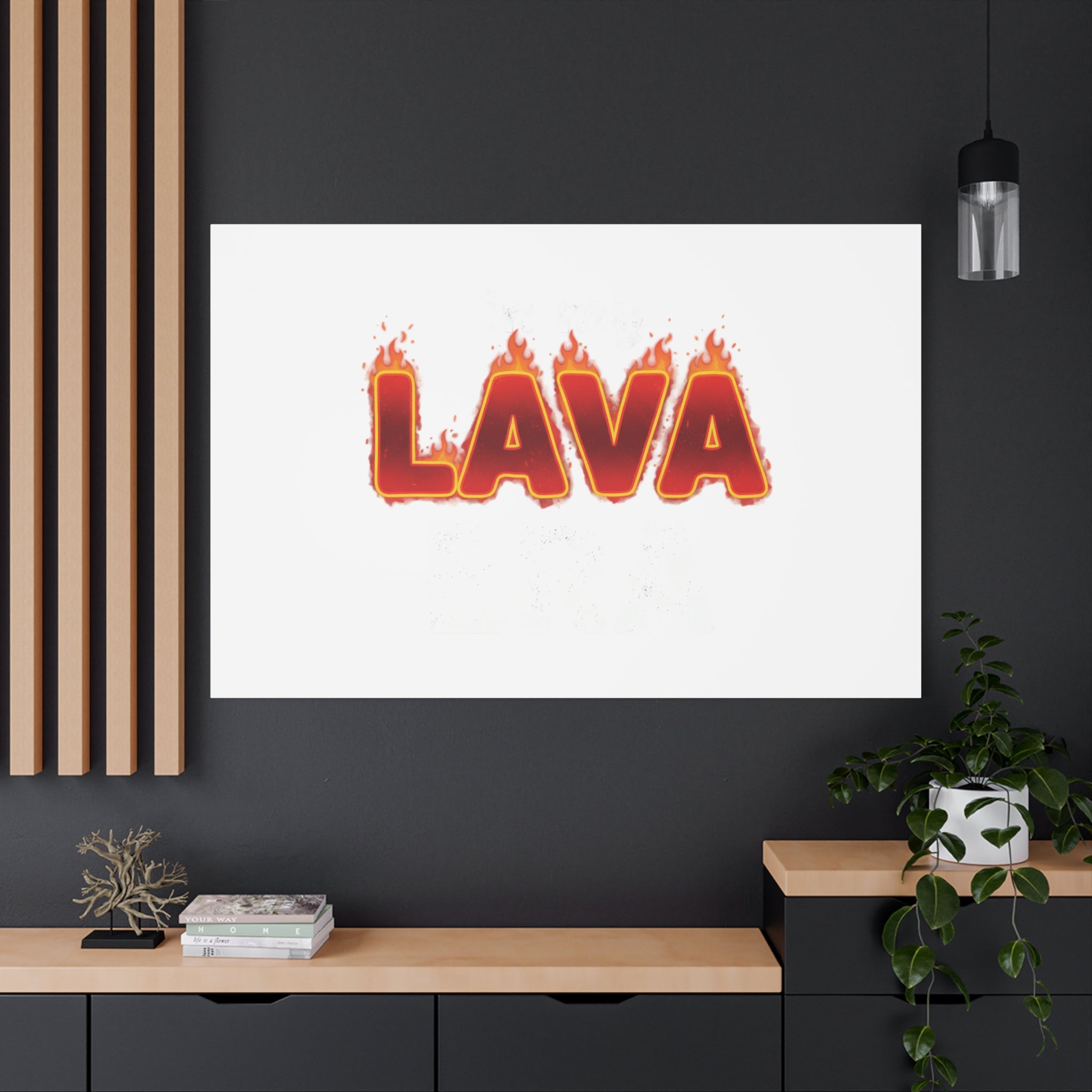 Lava Text Graphic Canvas, holiday burnout meme, festive but tired
