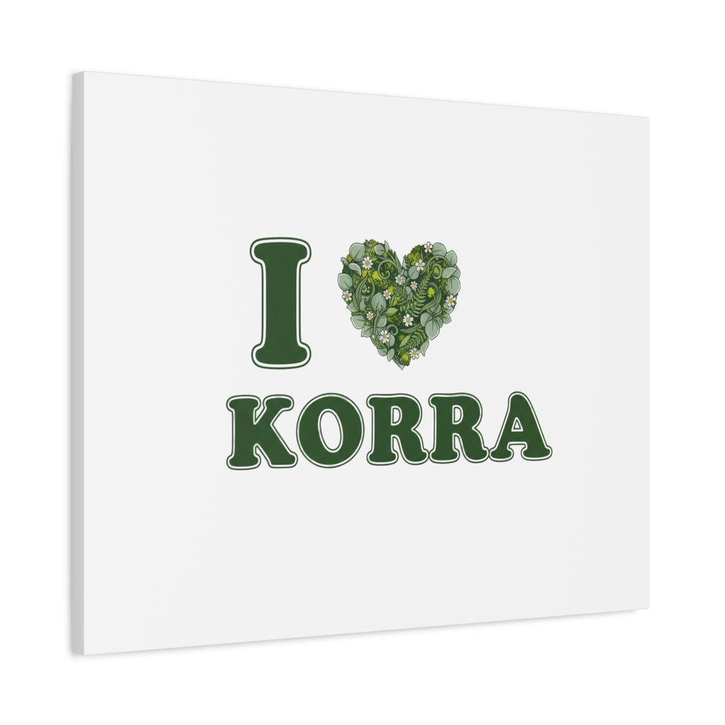 Botanical Heart Pine Wreath Canvas, Minimal Winter Florals | Stretched Matte Canvas