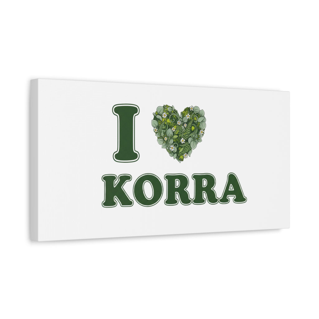 Botanical Heart Pine Wreath Canvas, Minimal Winter Florals | Stretched Matte Canvas