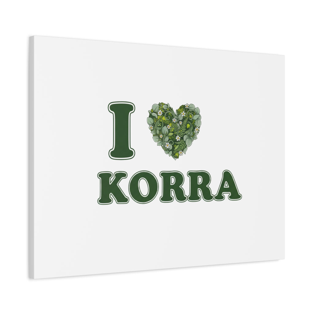 Botanical Heart Pine Wreath Canvas, Minimal Winter Florals | Stretched Matte Canvas