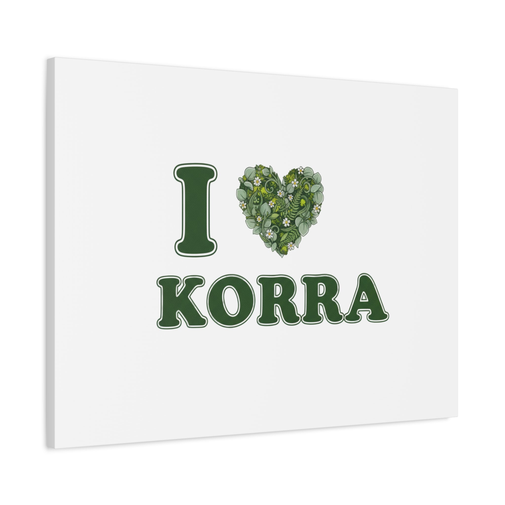 Botanical Heart Pine Wreath Canvas, Minimal Winter Florals | Stretched Matte Canvas