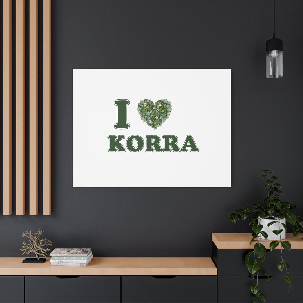 Botanical Heart Pine Wreath Canvas, Minimal Winter Florals | Stretched Matte Canvas