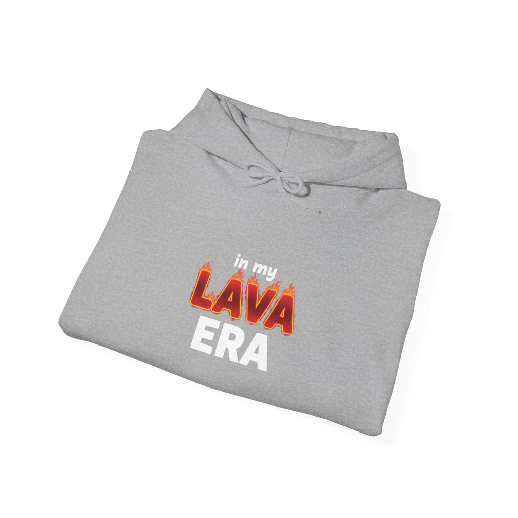 LAVA flame text Hoodie | Holiday burnout, festive but tired