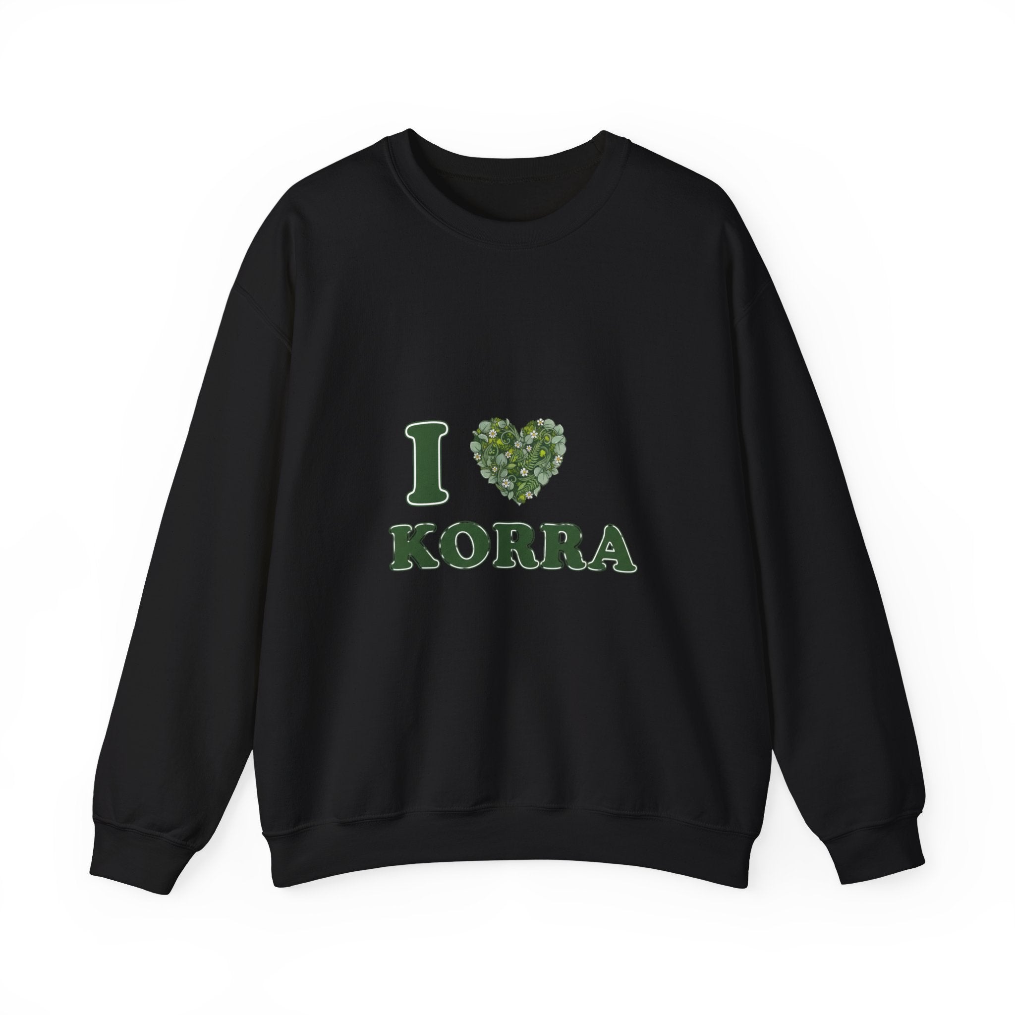 Botanical Heart "I " Typography Sweatshirt | minimal winter florals, pine branch design